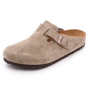 New Taupe Suede Birkenstock Betula Boston Clogs Slides 37 Size 6 Womens